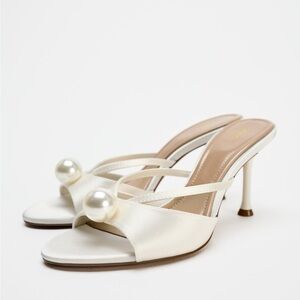 Faux Pearl-Embellished Women's Heels